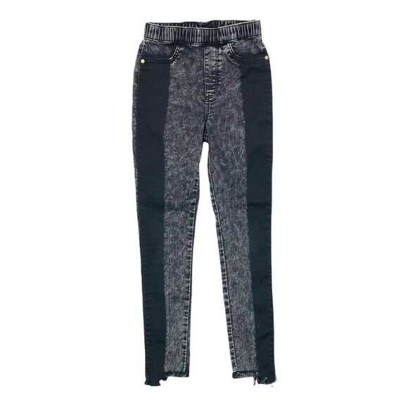 H&m Black Washed Out Denim Treggings with Side Stripe - Picture 1 of 4